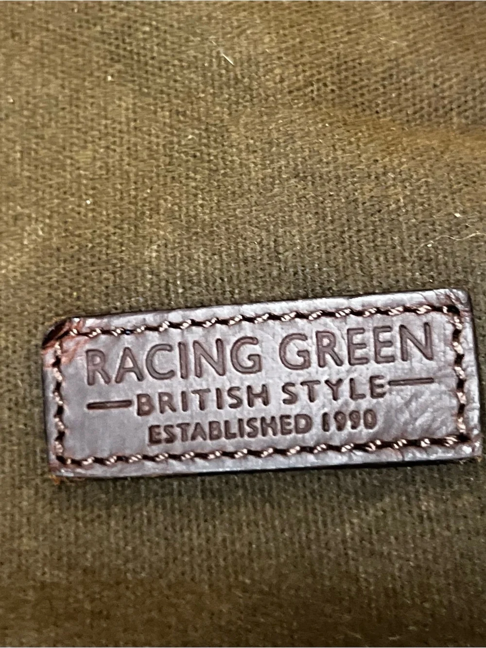 Vintage Racing Green British brown Briefcase messenger bag